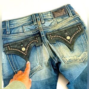 New Men's ROBIN'S JEAN R-Leather-Flap Jeans